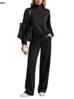 Women's 2 Piece Lounge Set Half Zip Tracksuit